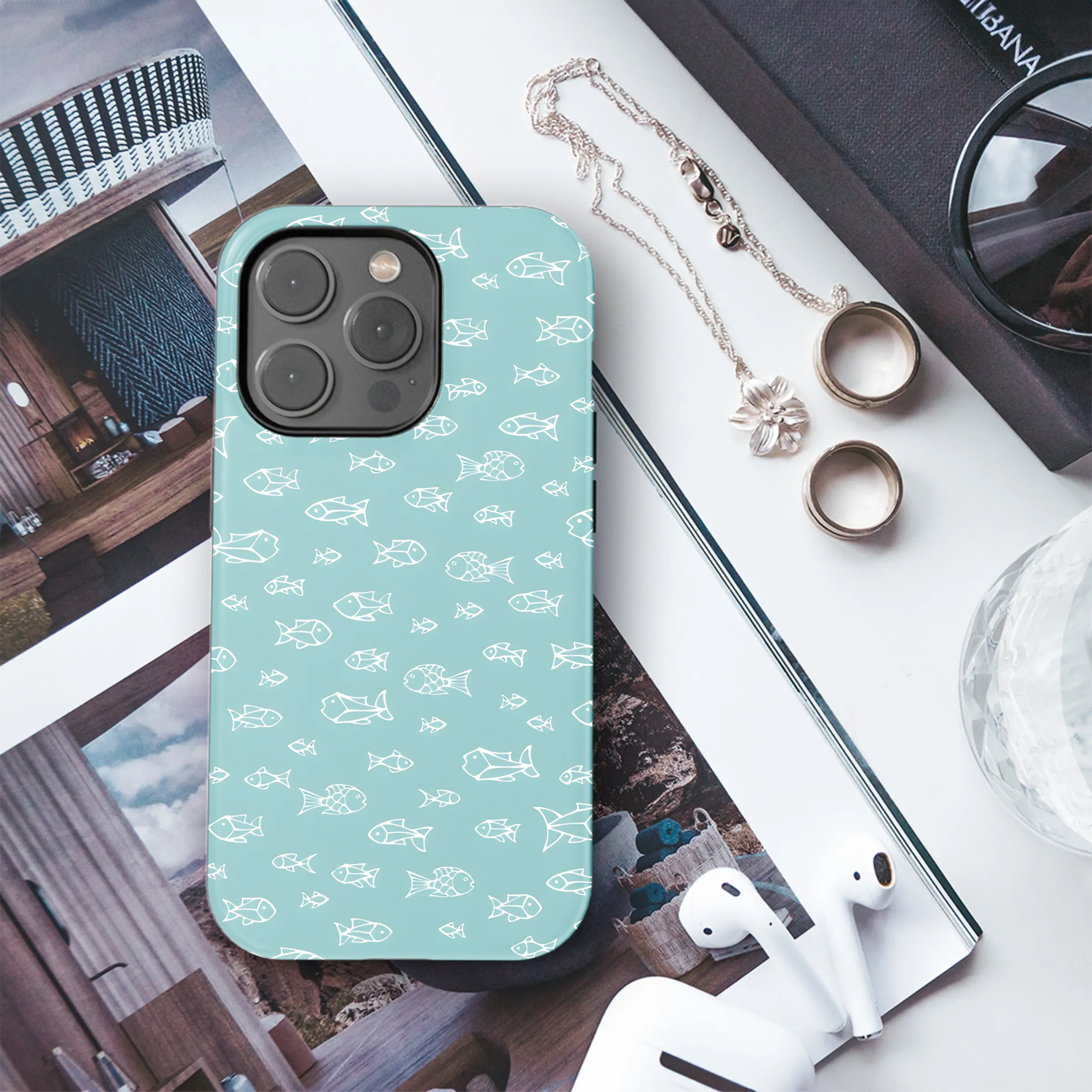 of Fish Silhouettes Phone Case iPhone Samsung Cover Pixel 3271