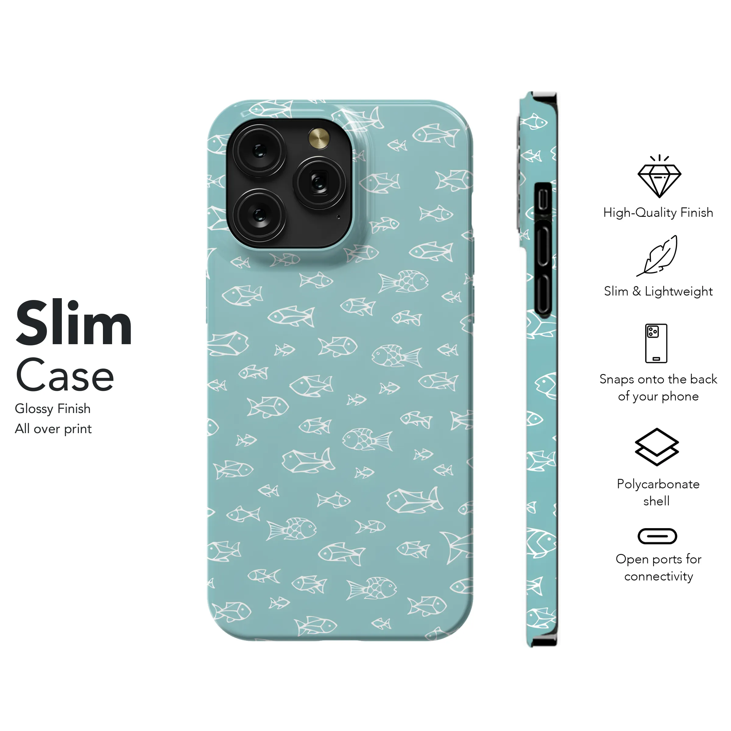 of Fish Silhouettes Phone Case iPhone Samsung Cover Pixel 3271