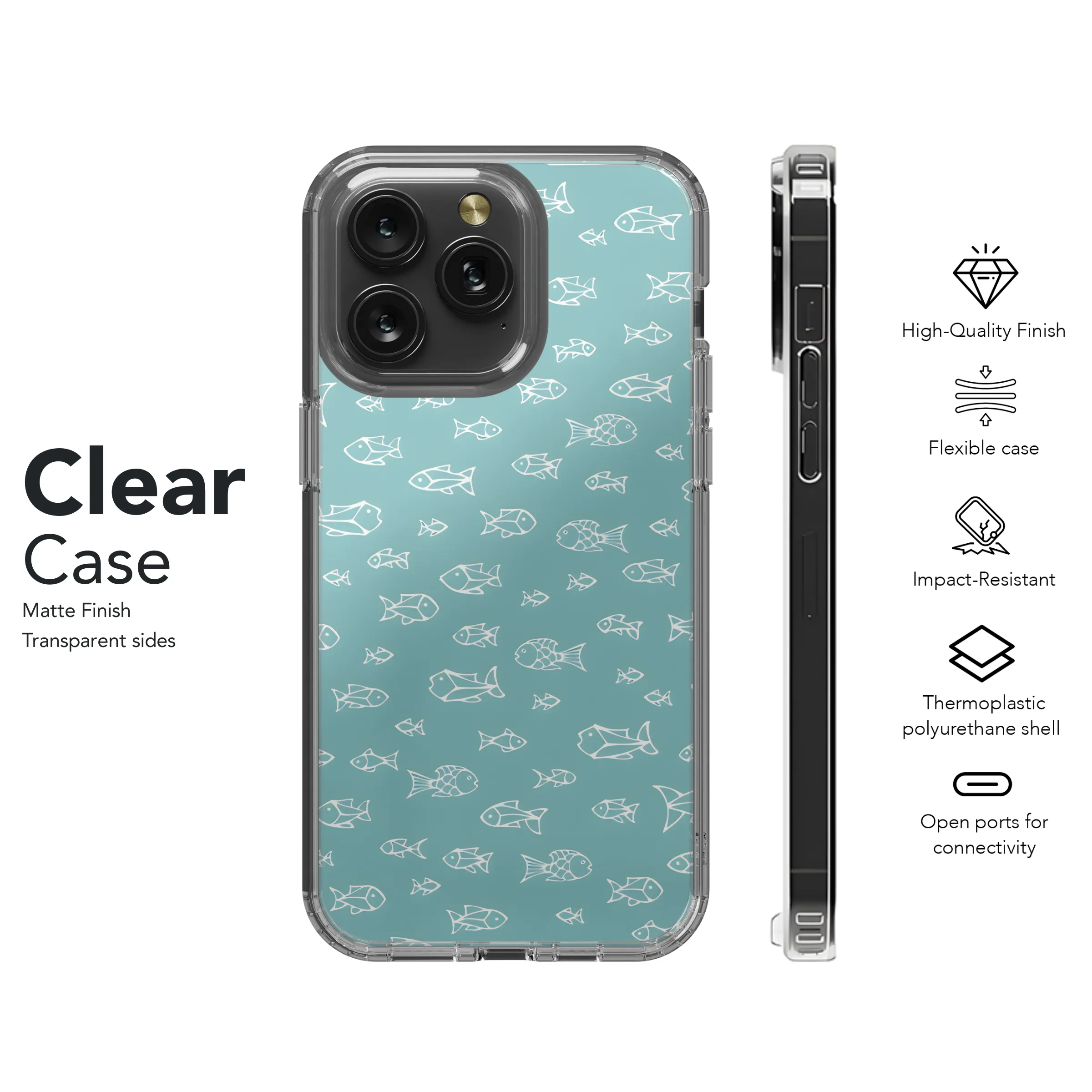 of Fish Silhouettes Phone Case iPhone Samsung Cover Pixel 3271