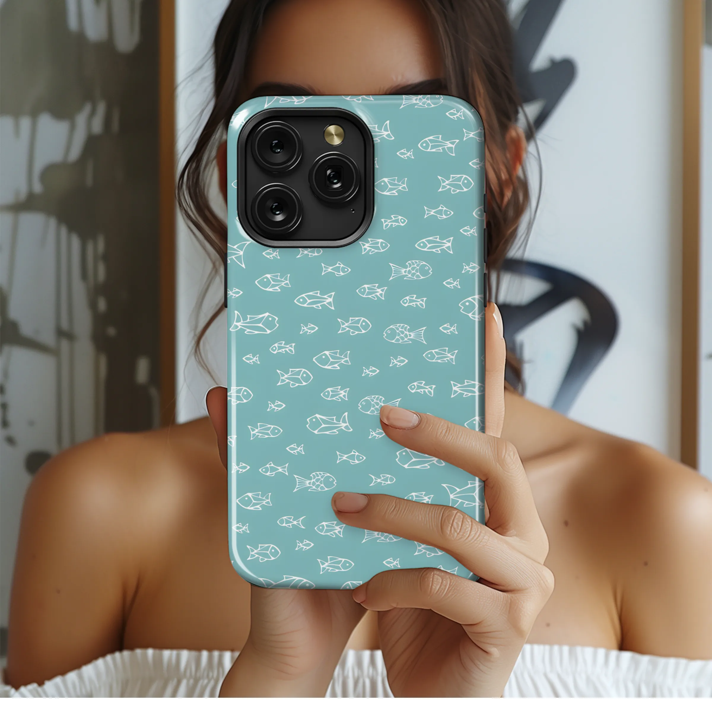 of Fish Silhouettes Phone Case iPhone Samsung Cover Pixel 3271