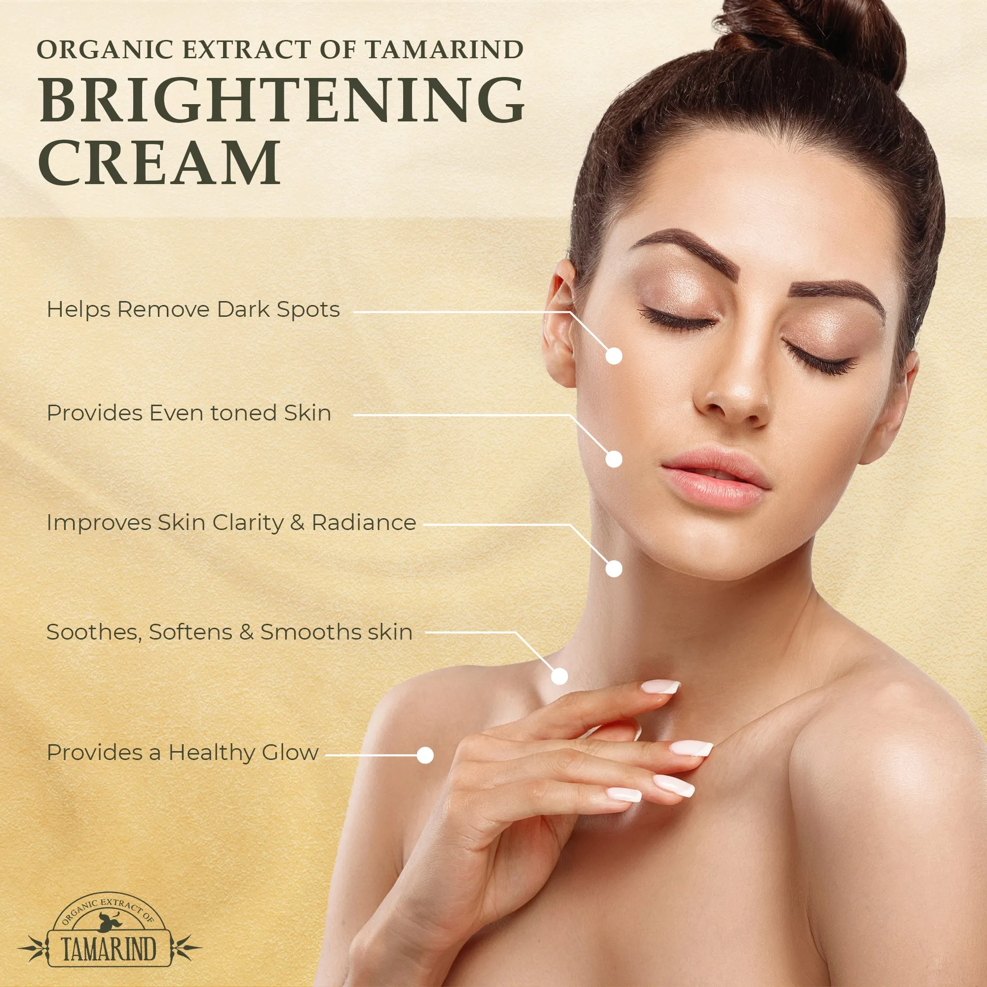 Organic Extract of Tamarind Brightening Cream Tube - 50g / 1.76 Oz