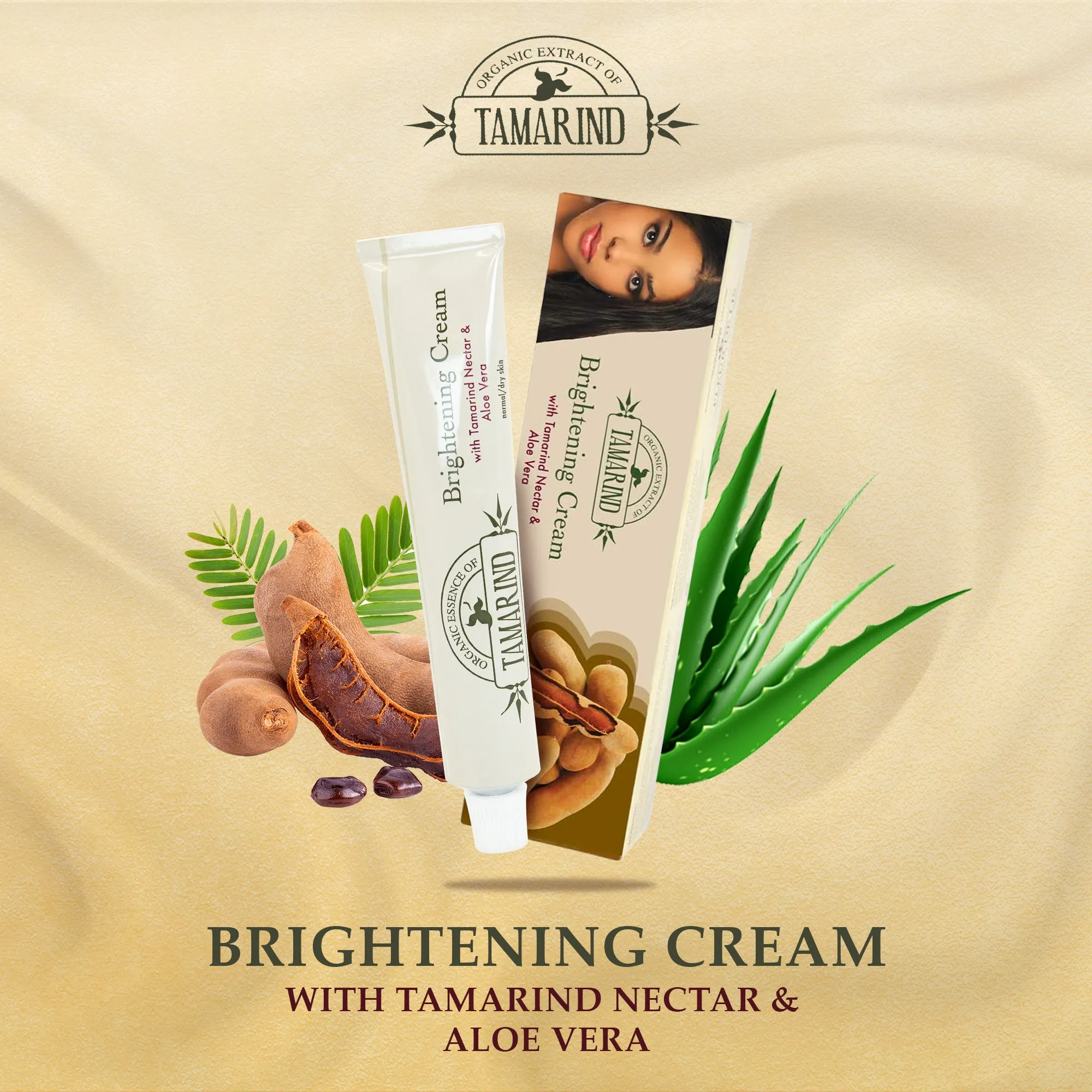 Organic Extract of Tamarind Brightening Cream Tube - 50g / 1.76 Oz