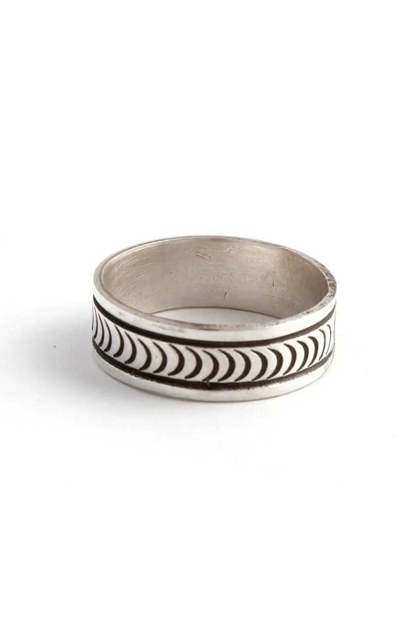 Oxidized Navajo Sterling Silver Ring  (Size 10)