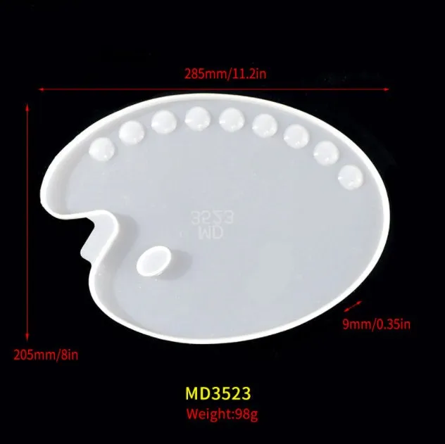 Paint Palette Mold - Paint Palette Silicone Mold - Silicone Molds - Resin Molds - Resin Crafting Molds - Silicone Resin Molds - Painter Gift