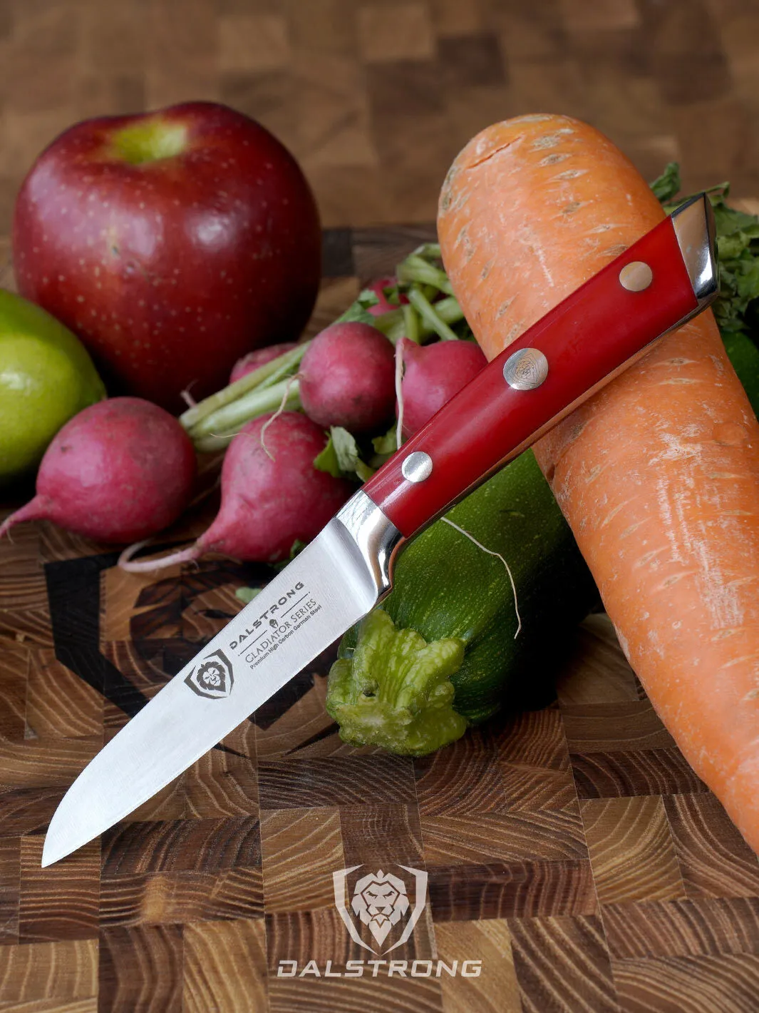 Paring Knife 3.5" | Crimson Red ABS Handle | Gladiator Series | NSF Certified | Dalstrong ©