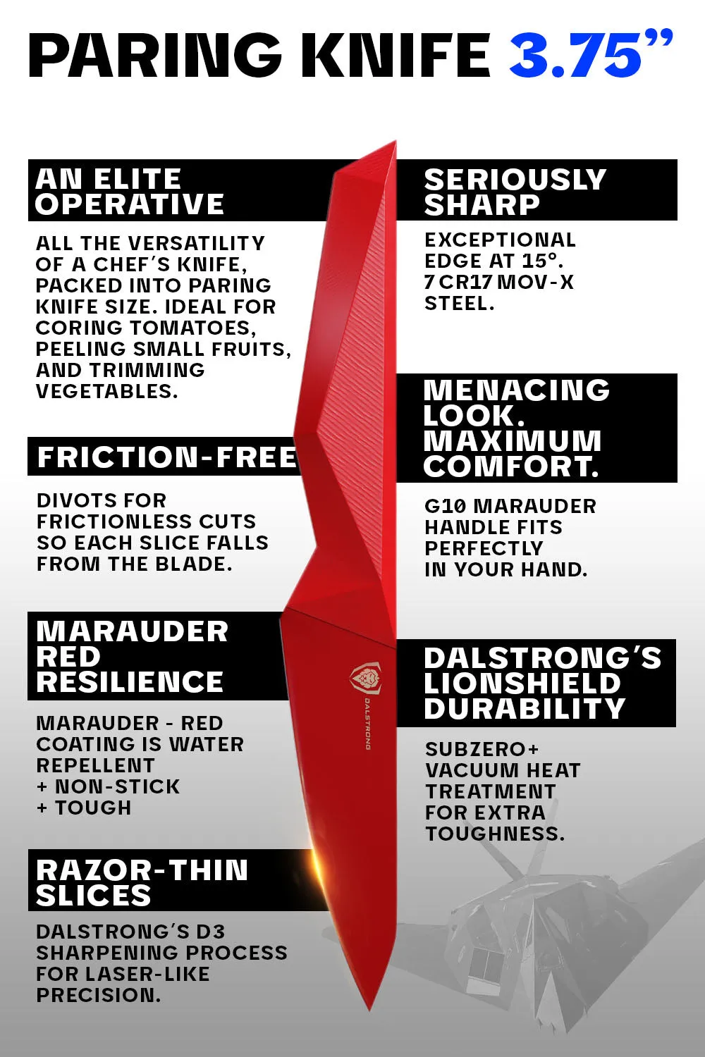 Paring Knife 3.75" | Shadow Black Series |  RED Edition | Dalstrong ©