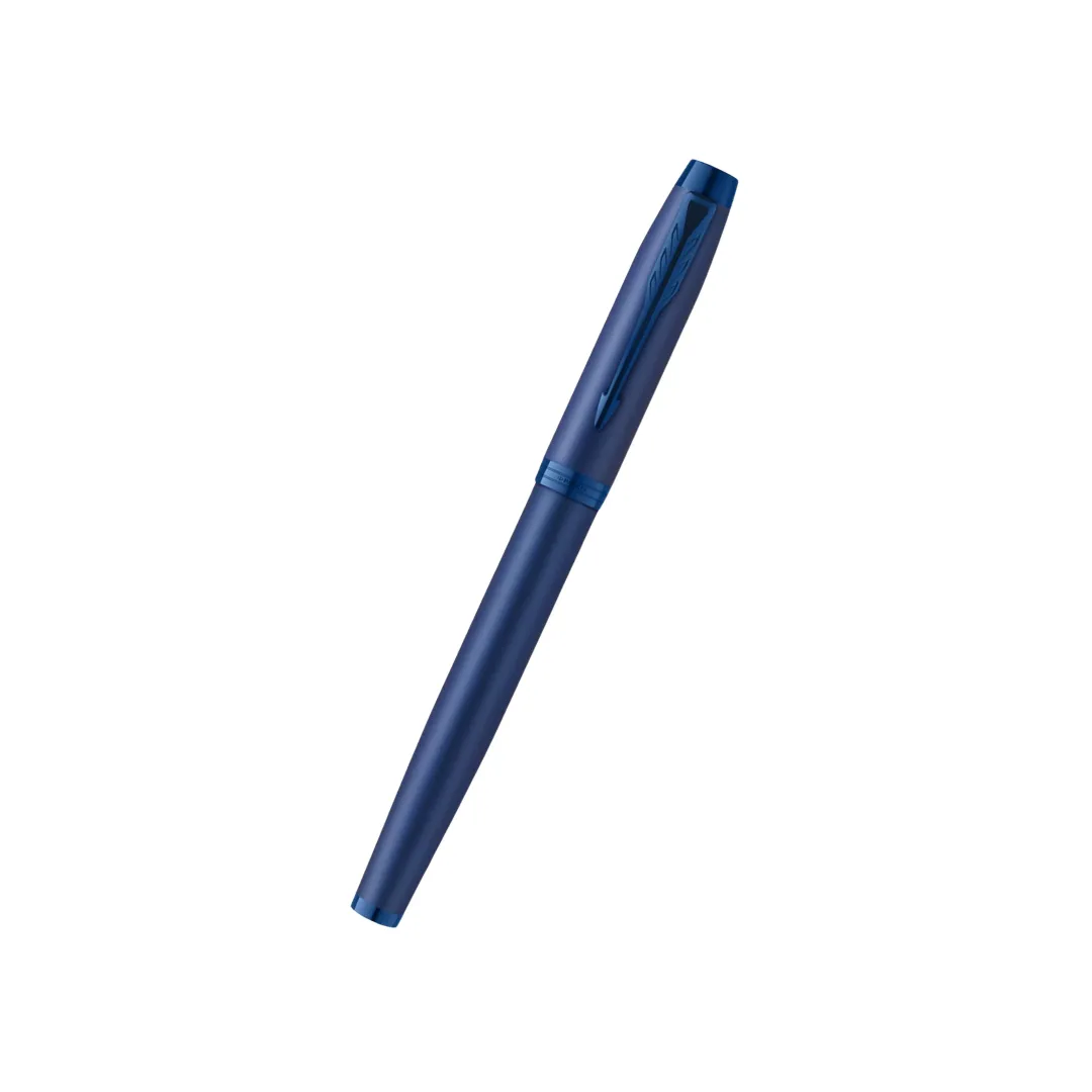 Parker IM Monochrome Blue Rollerball Pen with Leather Key Hook Set