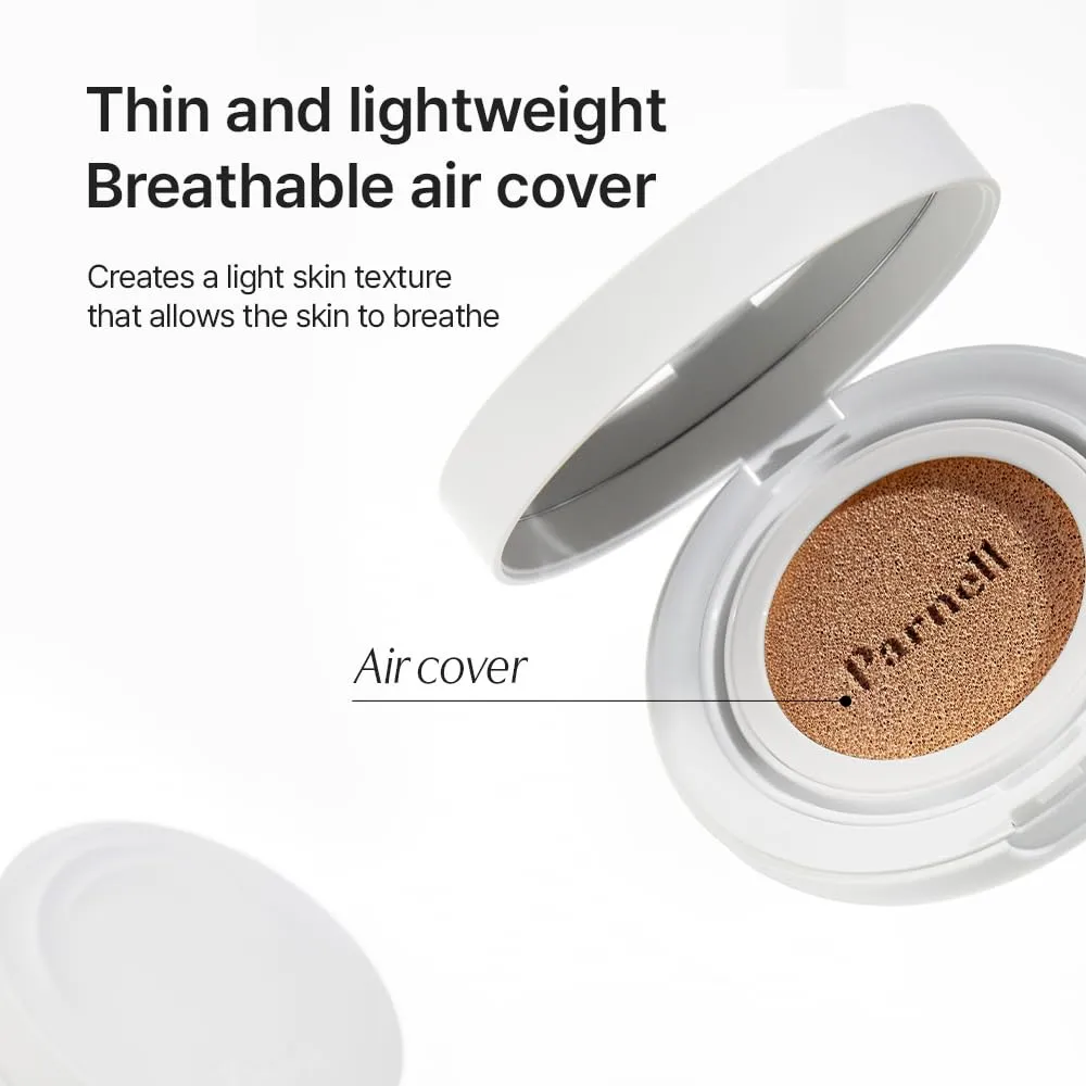 Parnell Cicamanu Serum Cushion - Moisturizing Foundation for Soothing, Coverage, Glass Skin and Lightweight for Sensitive and Dry Skin Pearl Skin (0.52 Fl Oz) (#21 Fair Ivory)