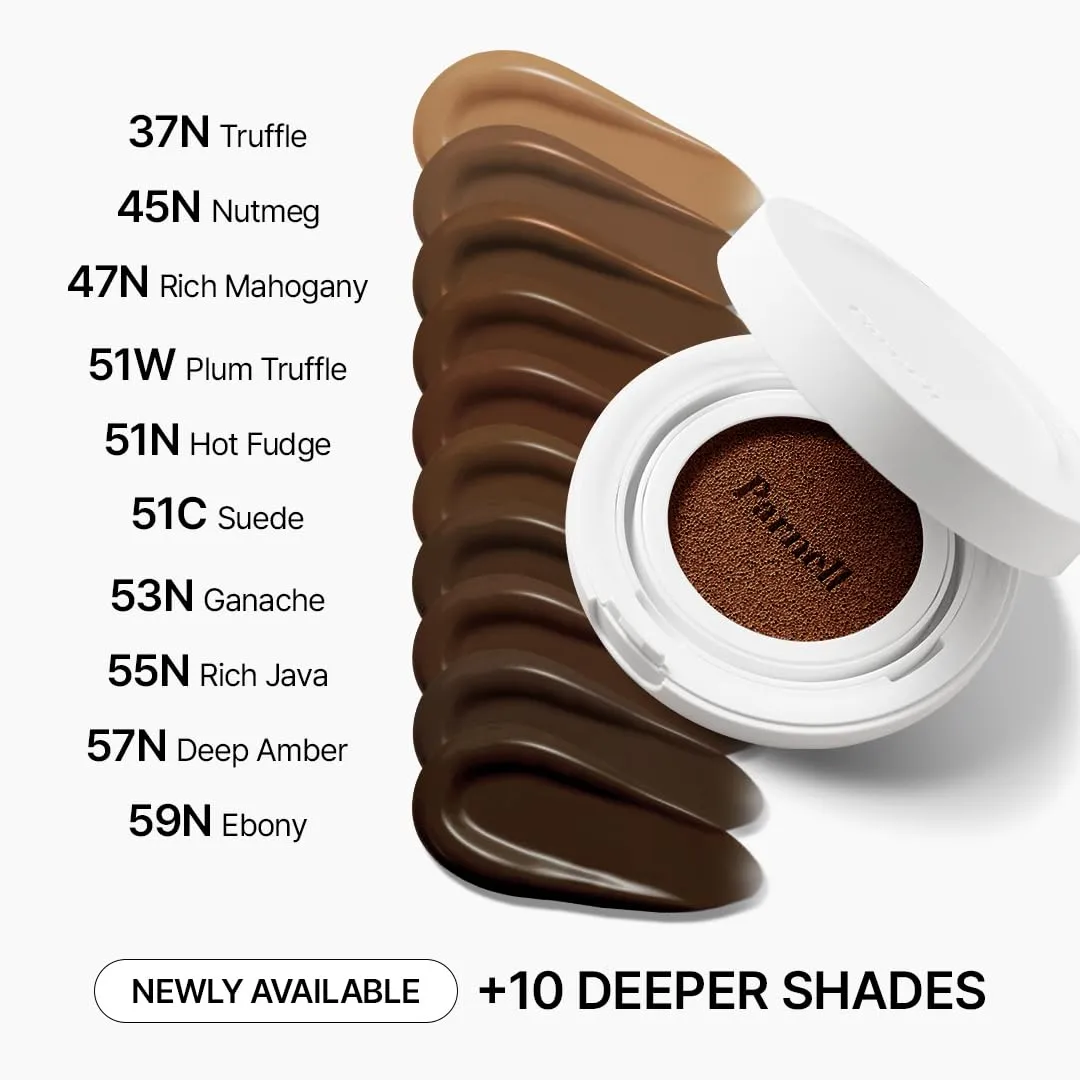 Parnell Cicamanu Serum Cushion - Moisturizing Foundation for Soothing, Coverage, Glass Skin and Lightweight for Sensitive and Dry Skin Pearl Skin (0.52 Fl Oz) (#21 Fair Ivory)