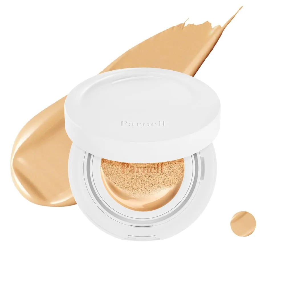 Parnell Cicamanu Serum Cushion - Moisturizing Foundation for Soothing, Coverage, Glass Skin and Lightweight for Sensitive and Dry Skin Pearl Skin (0.52 Fl Oz) (#23 Natural Beige)
