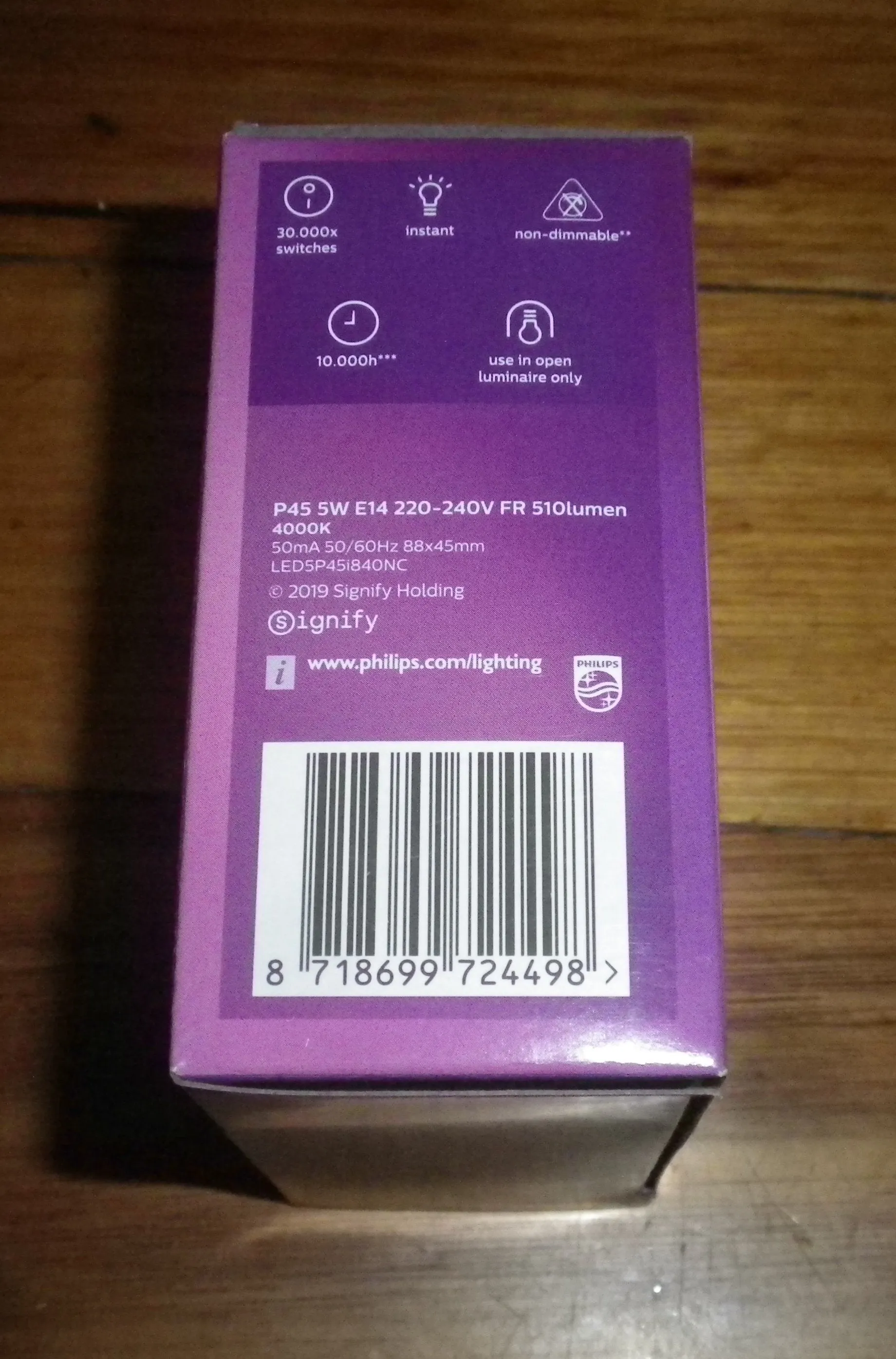Philips LED Cool White Globe 5Watt SES Fancy Round (Pkt 2) - Part # 724498