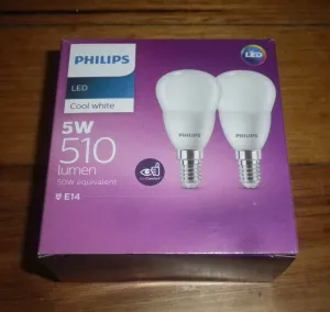 Philips LED Cool White Globe 5Watt SES Fancy Round (Pkt 2) - Part # 724498
