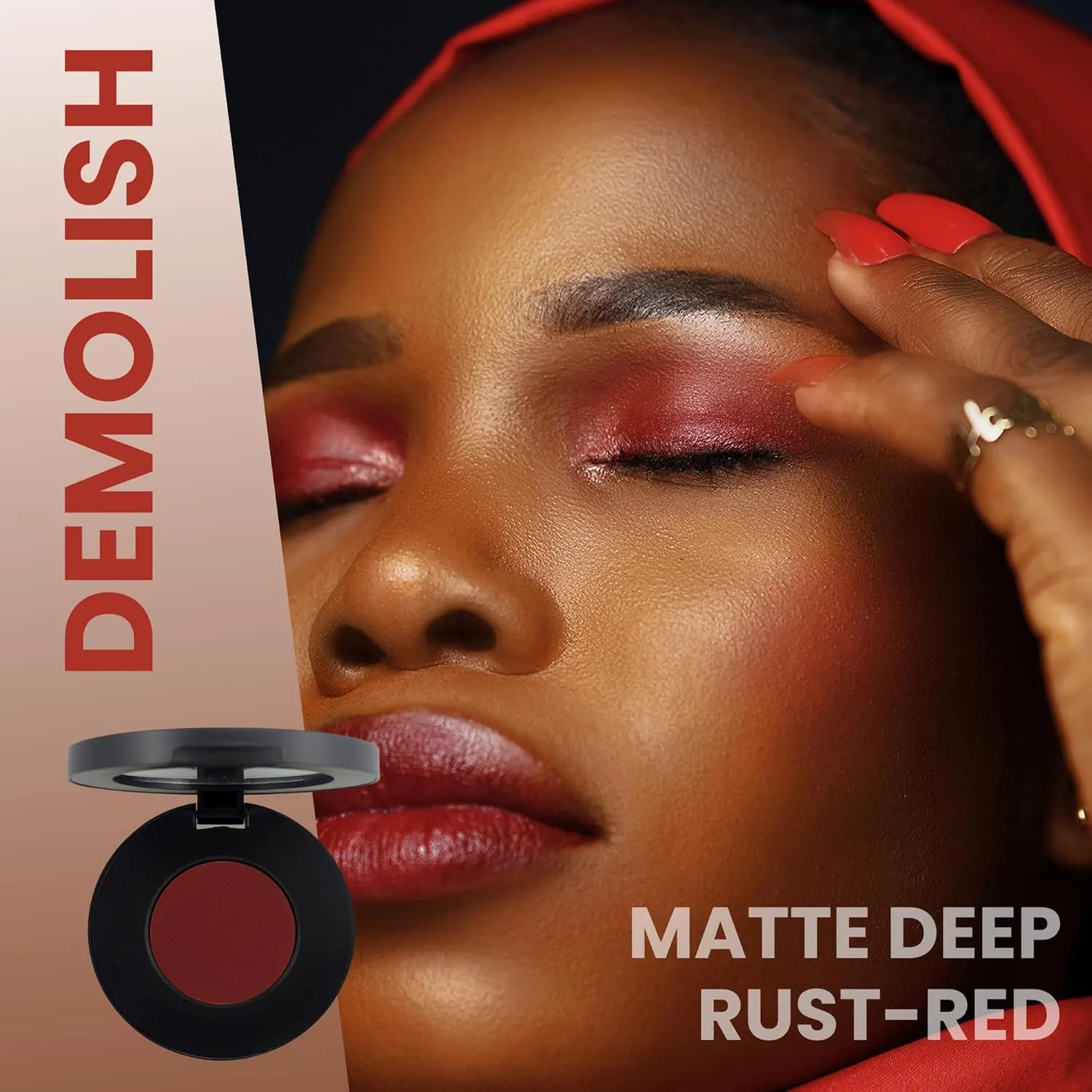 POISE Makeup Mineral Pressed Eye Color Compact with Earth-mineral High Pigments | Talc-free and Paraben-free Eye Shadow, DEMOLISH