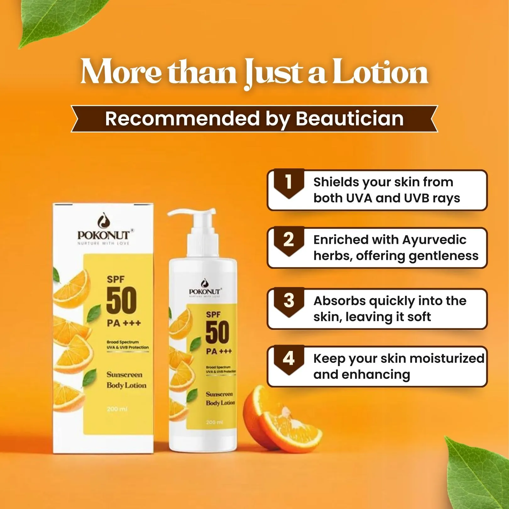 Pokonut Sunscreen Body Lotion | SPF 50 PA    | 200ML