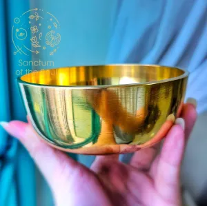Polished Golden Singing Bowl - Brass