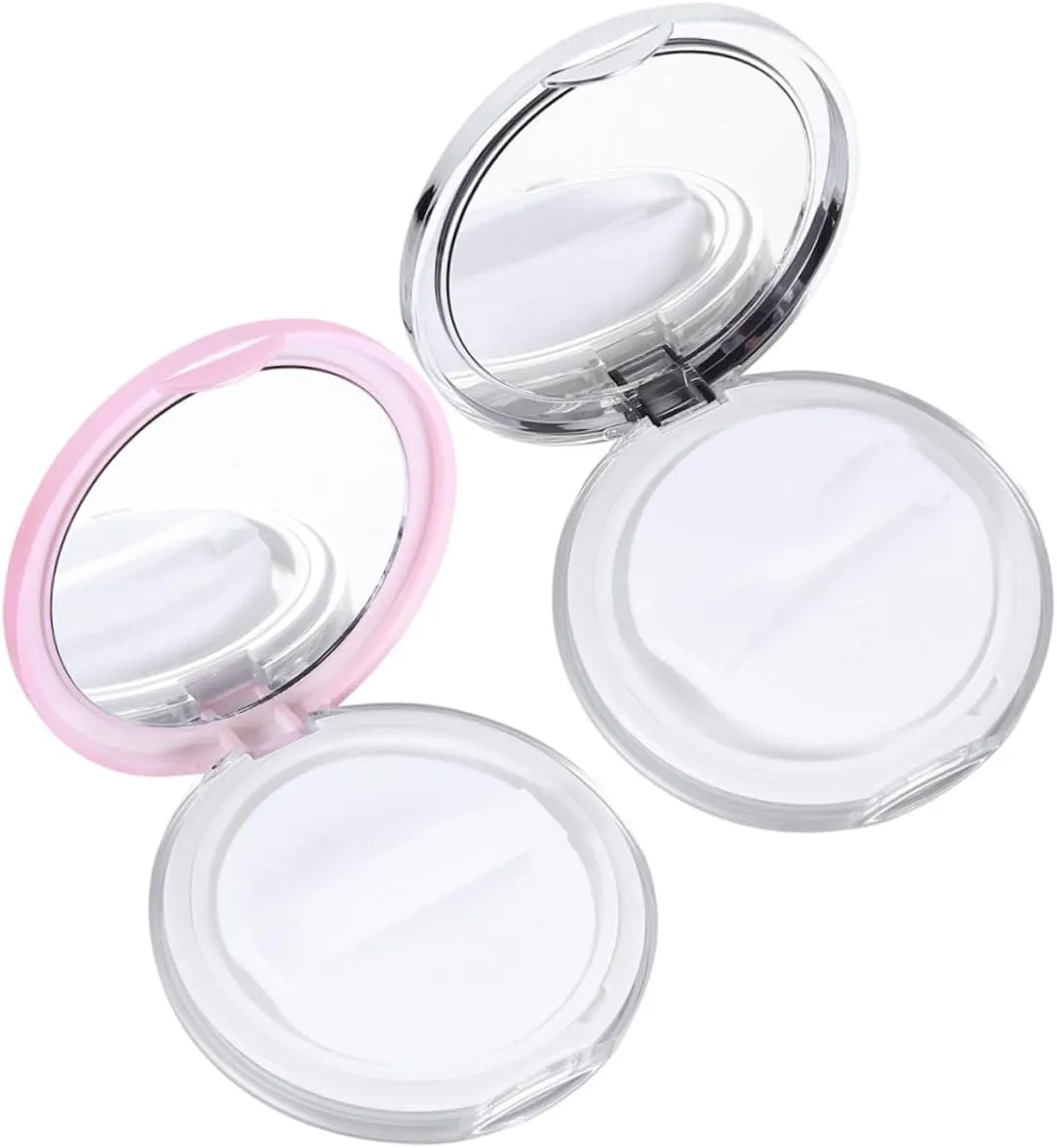 Portable Powder Puff Box Case for Blusher Loose Powder Refillable Holder Cosmetic Storage