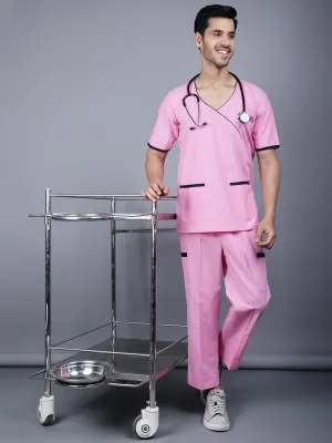 Ramajikk Medical Unisex Overlap V-Neck Design With Piping Scrub Suit