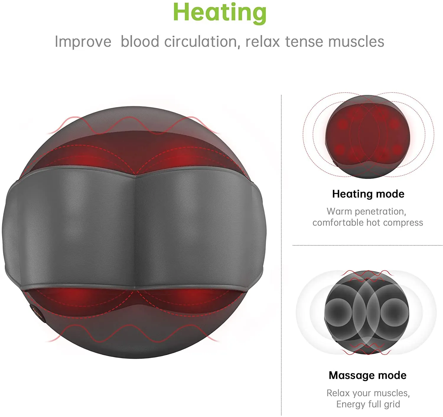 Real Relax 2-in-1 Shiatsu Foot and Back Massager with Heat
