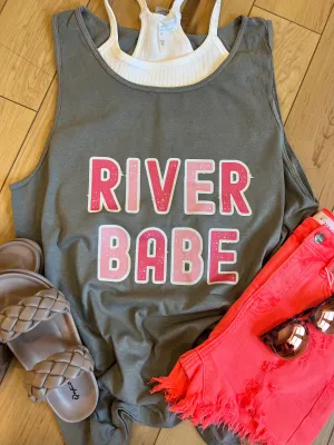 River Babe Pink Block Tank OR Tee (SHIP DATE 6/2)
