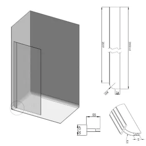 Roman Vinyl Floor Contour Bolster Profile Kit for 8mm Shower Screens