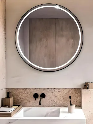 Round Elite LED Metal Mirror