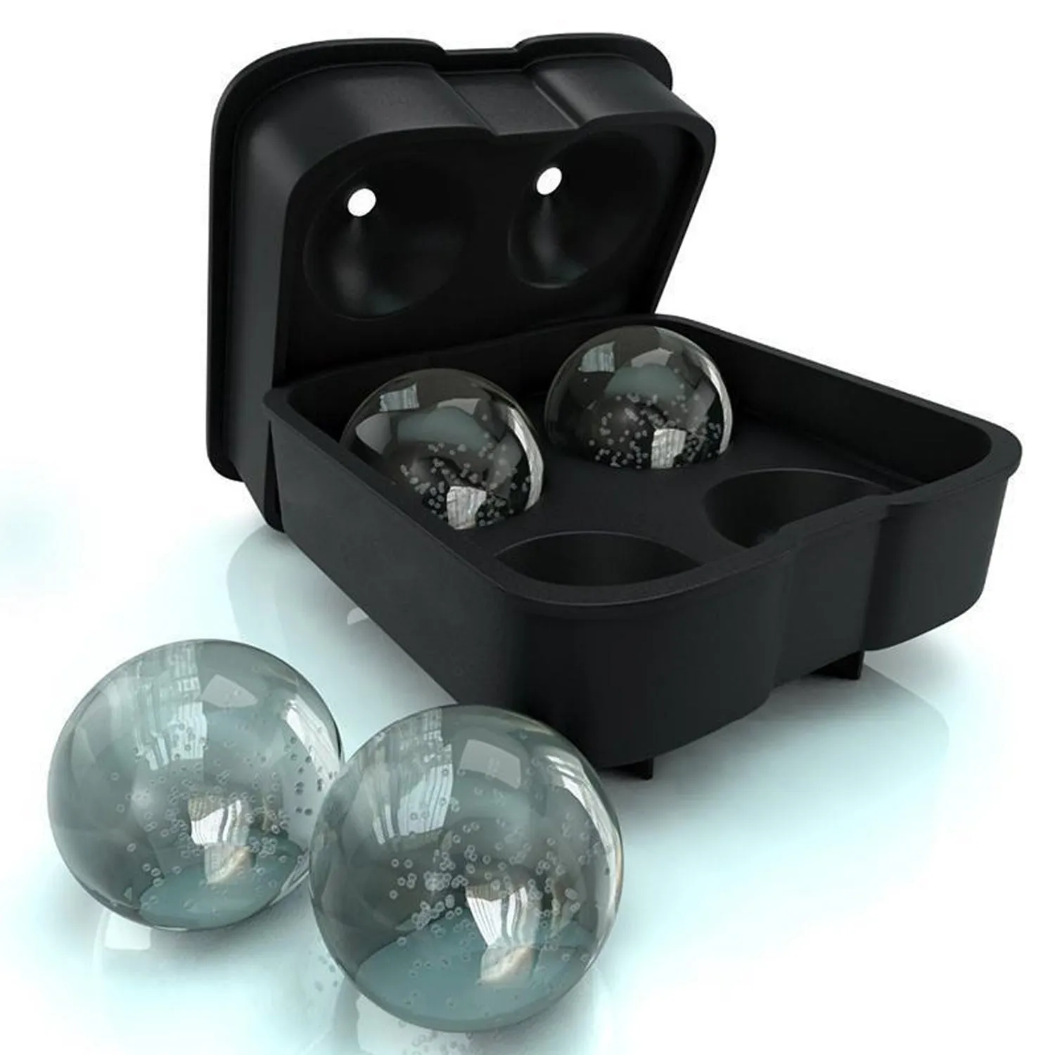 Round Ice Cube Tray for Whiskey - 4 Ball Mould