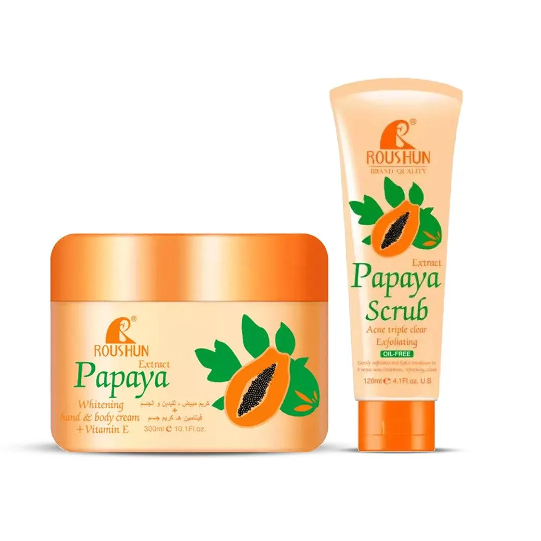 Roushun Papaya Whitening Cream   Scrub (Combo)