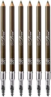 Ruby Kisses Go Brow Wooden Eyebrow Pencil (6 Count, Medium Brown)
