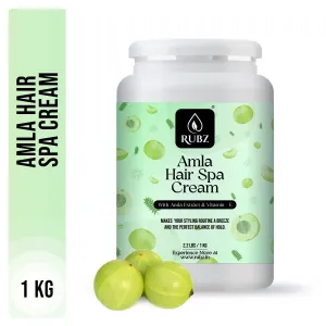 Rubz Amla Hair Spa Cream | With the Goodness of Amla Extract | Controls Hair Damage & Improves Hair Conditioning | Non Sticky Oil Replacement Hair Cream | For Women & Men | Best For Salon | 1 Kg