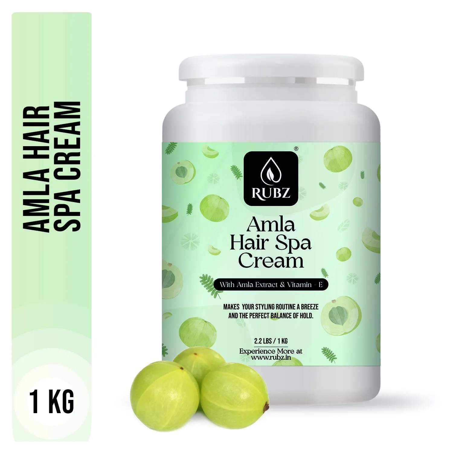 Rubz Amla Hair Spa Cream | With the Goodness of Amla Extract | Controls Hair Damage & Improves Hair Conditioning | Non Sticky Oil Replacement Hair Cream | For Women & Men | Best For Salon | 1 Kg