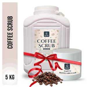 Rubz Coffee Scrub with Coconut Oil for Soft & Smooth Skin for Men & Women | Gently Exfoliates Skin for Deadskin Removal | Best for Hotel,Spa,Salon,Family | 5 Kg Pack With 200ml plastic jar