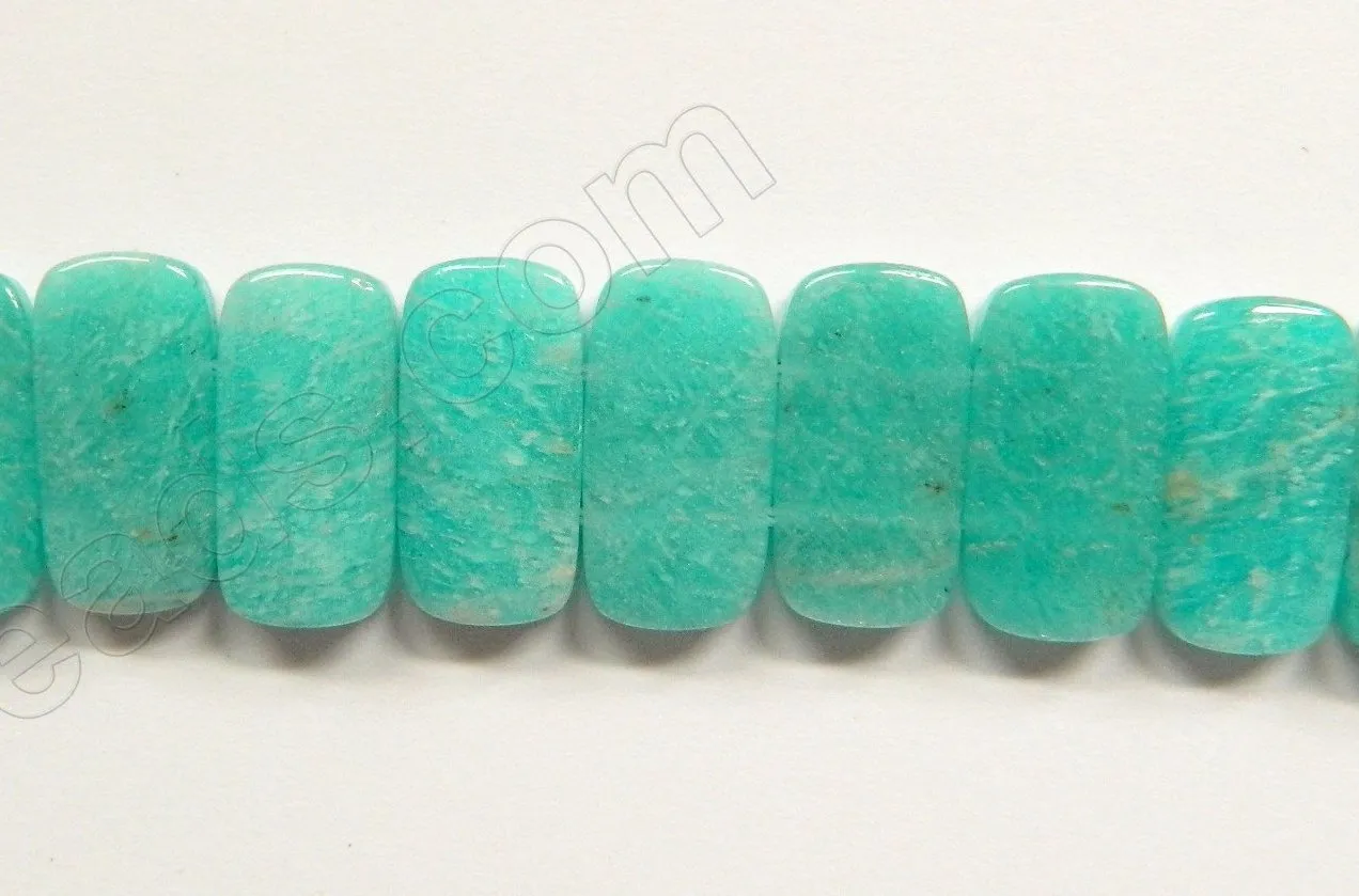 Russia Amazonite Light AA  -  20x10mm Double Drilled Rectangles  16"