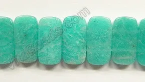Russia Amazonite Light AA  -  20x10mm Double Drilled Rectangles  16"