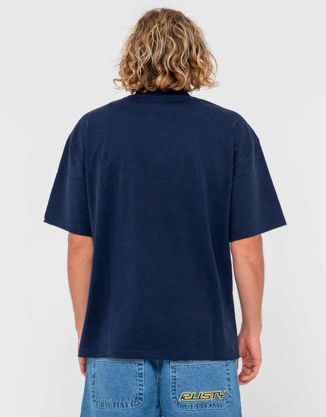 Rusty Steezy Short Sleeve Heavy Tee - Navy