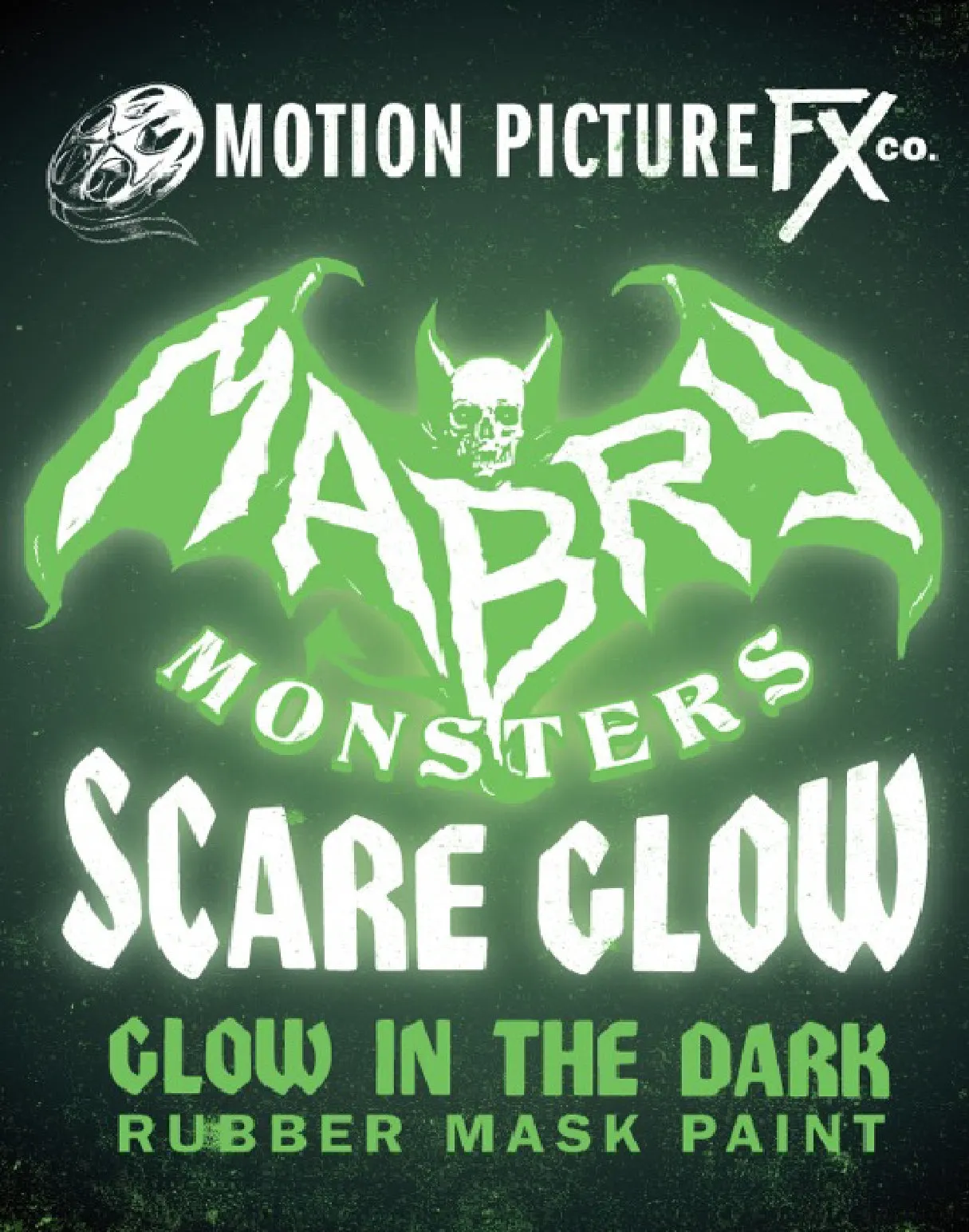 SCARE GLOW  "GLOW IN THE DARK"  Rubber Mask Paint 4 oz.
