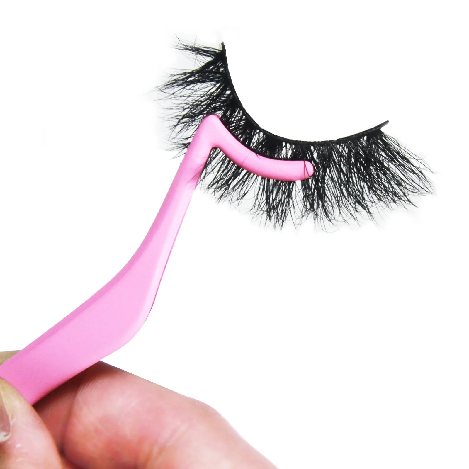 Self-Adhesive Real Mink Eyelashes Set Including 2 Pairs of Mink Lashes,1 Tweezer and 4 Pack of Self-adhesive Lash Strips