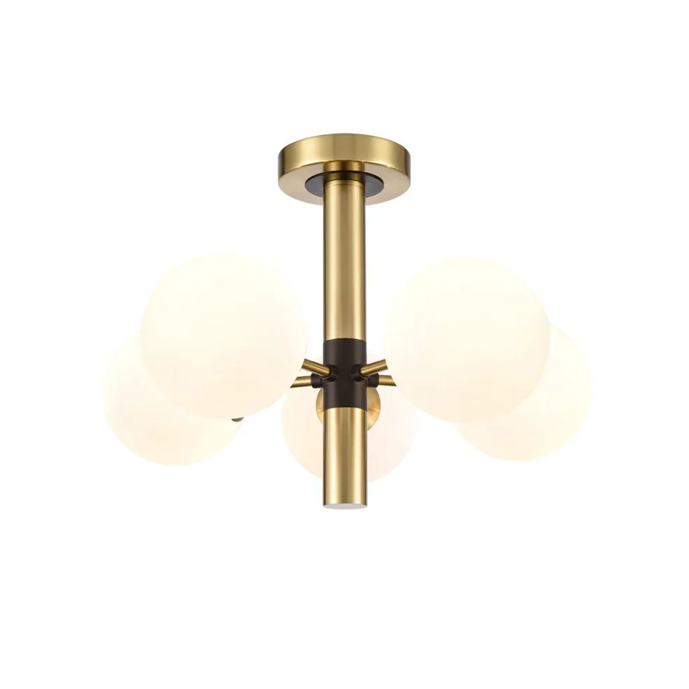Semi Flush Opaque Globe Pendant H: 34 cm