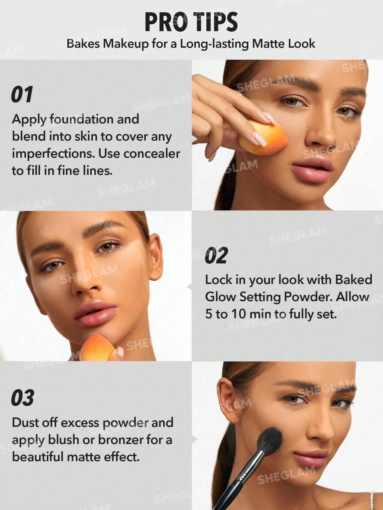 SHEGLAM Baked Glow Setting Powder-Translucent  Oil Control Loose Setting Powder