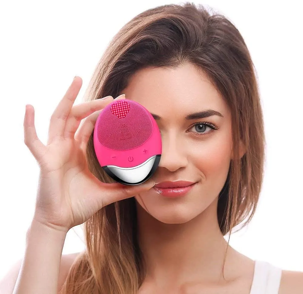 Silicone Facial Cleansing Brush - Electric Face cleaner Scrubber Massager for Gentle Exfoliating, Deep Cleanse