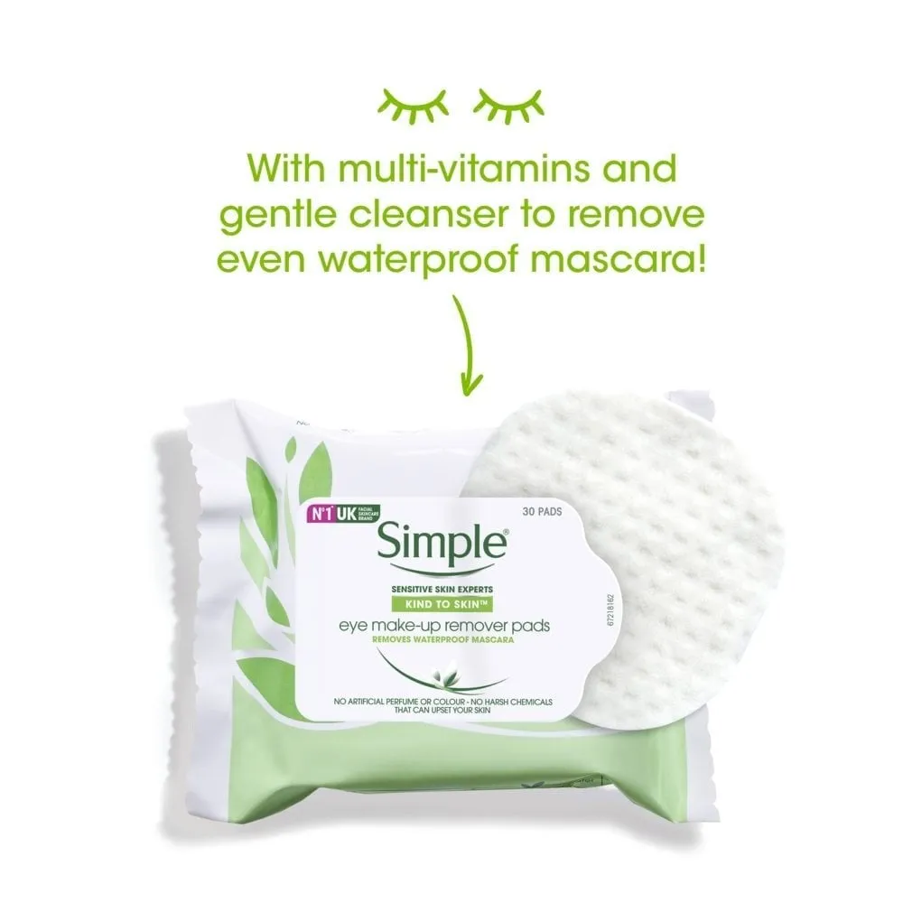 Simple Kind To Skin Eye Makeup Remover Pads Multipack 6 x 20 Wipes