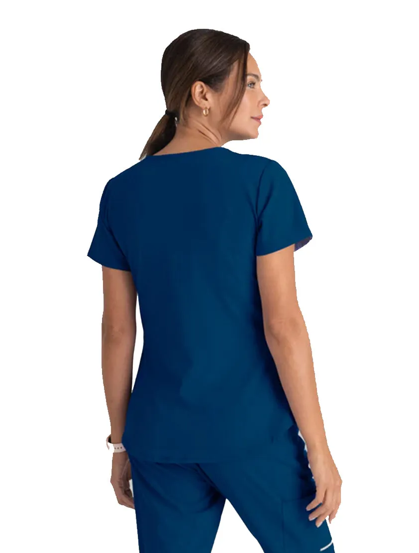 Skechers™ by Barco Breeze 3-Pocket Curved V-Neck Scrub Top