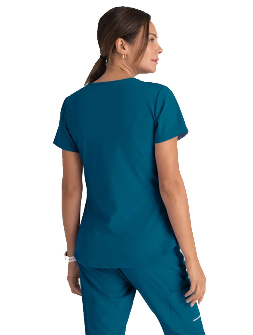 Skechers™ by Barco Breeze 3-Pocket Curved V-Neck Scrub Top