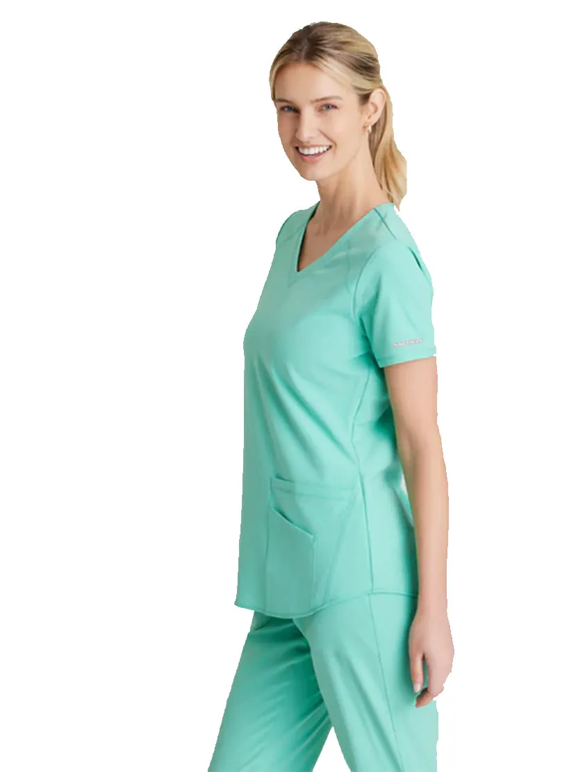 Skechers™ by Barco Breeze 3-Pocket Curved V-Neck Scrub Top