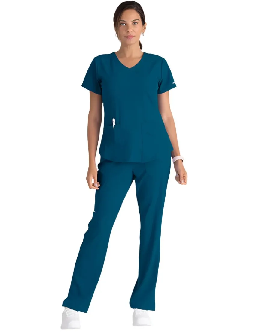 Skechers™ by Barco Breeze 3-Pocket Curved V-Neck Scrub Top