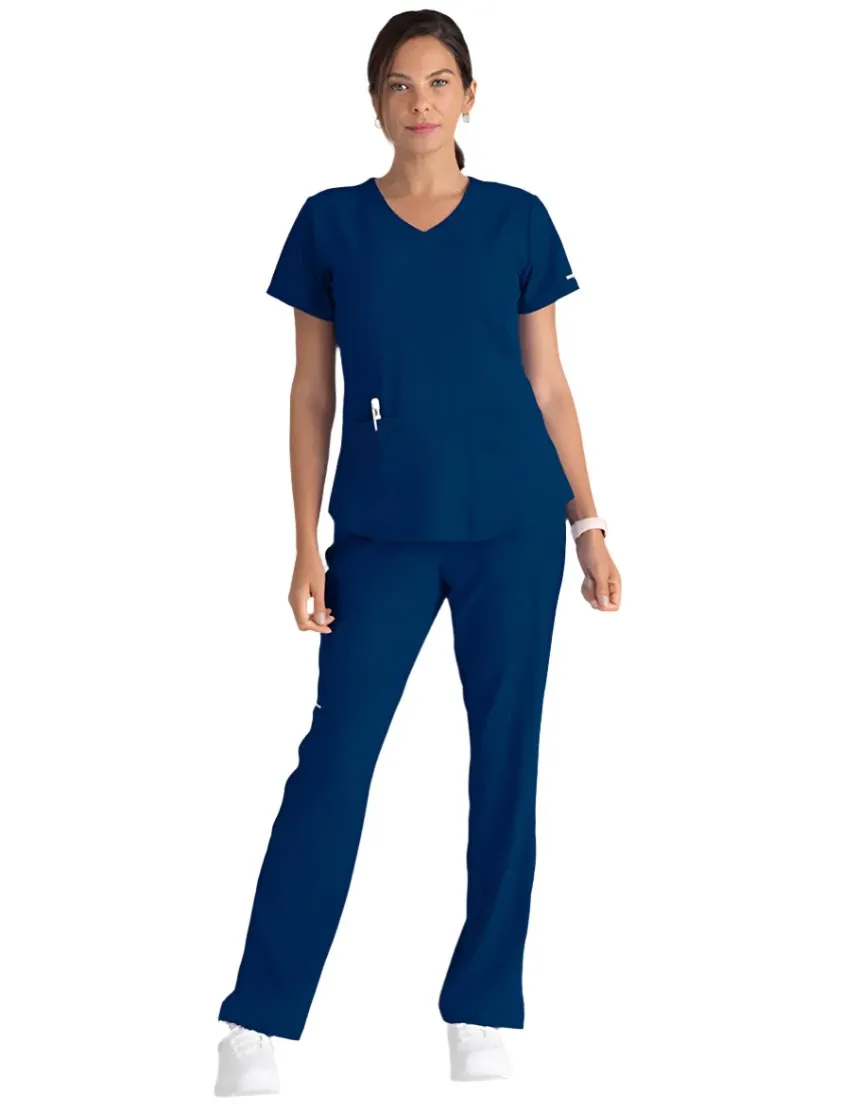Skechers™ by Barco Breeze 3-Pocket Curved V-Neck Scrub Top