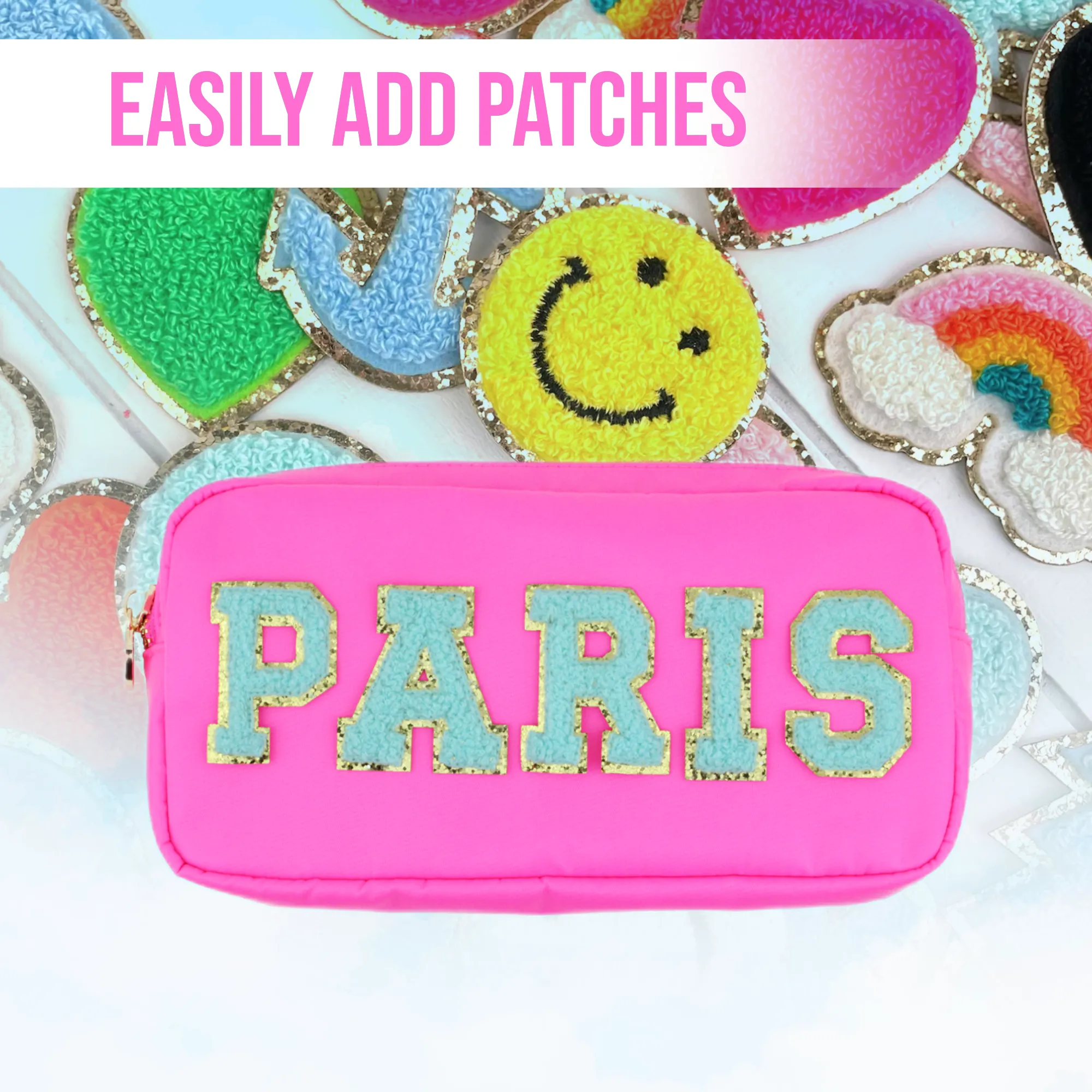 Small Makeup Bag For Purse - Hot Pink Cosmetics Bag For Women - Travel Toiletry Bag