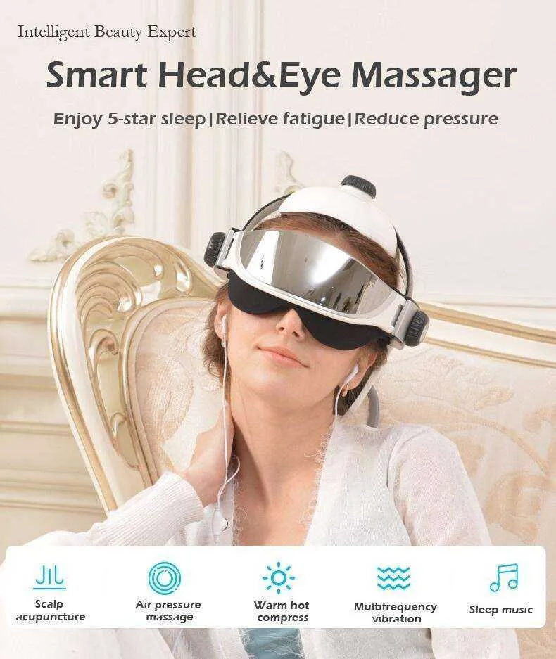 Smart Head Eye Massager 2 in 1 Heating Air Pressure Vibration Therapy