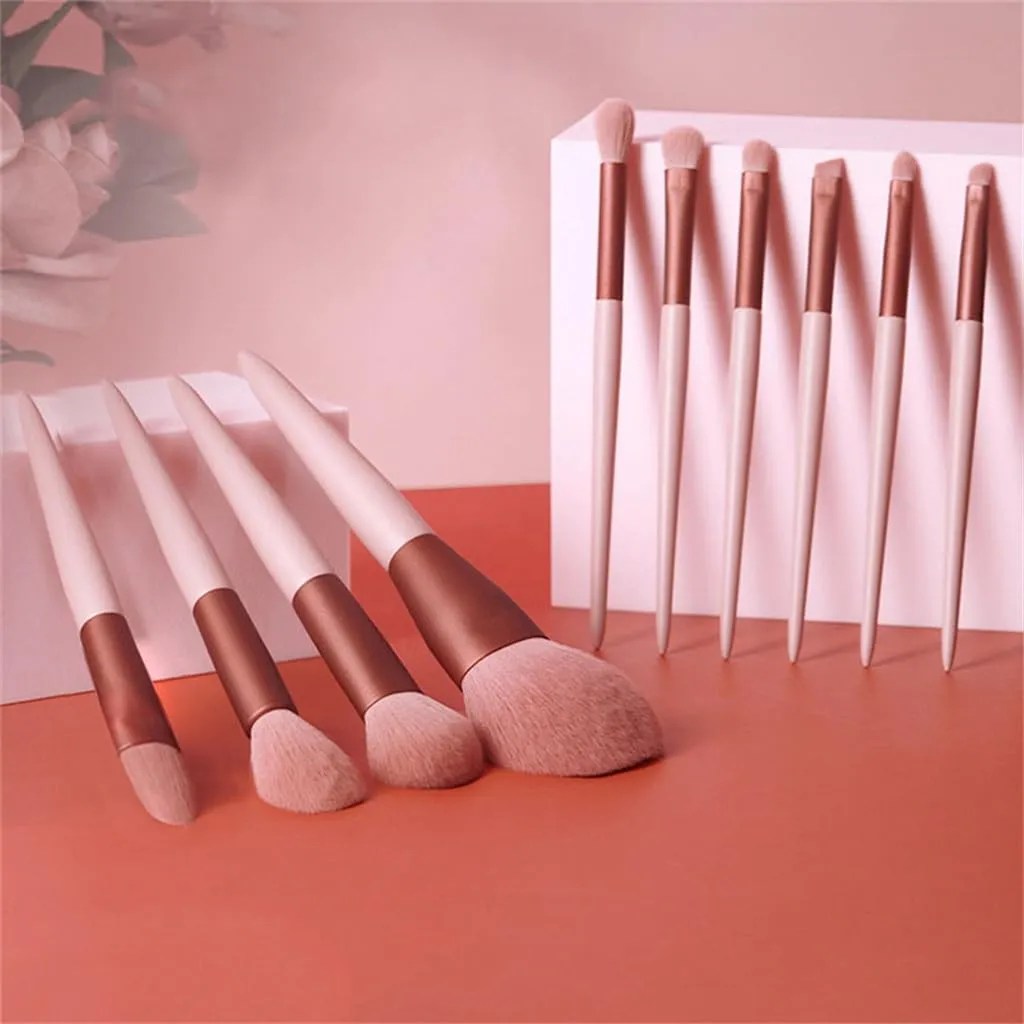 Smokey Rose Set 10 Makeup Brushes Set Gift Dry Loose Powder Blush Eyeshadow Brushes Envelope Bag