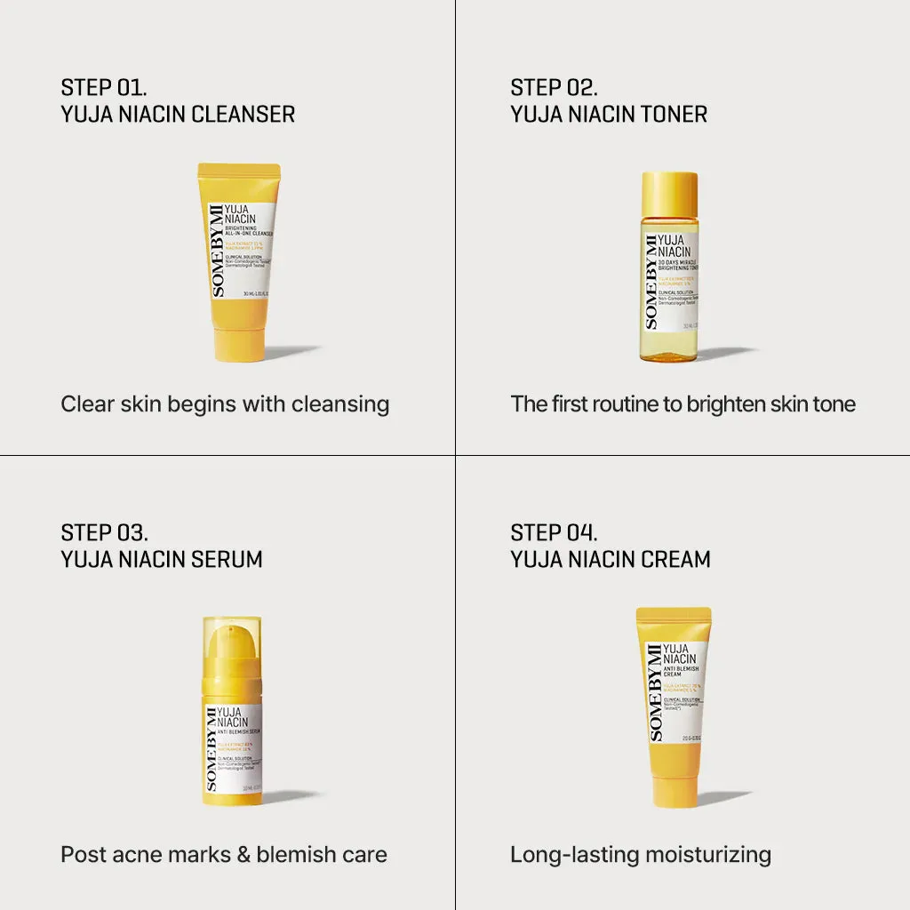 SOME BY MI Yuja Niacin Anti Blemish Starter Kit Edition مجموعة العناية بالبشرة باليوجا حجم السفر من سمباي مي