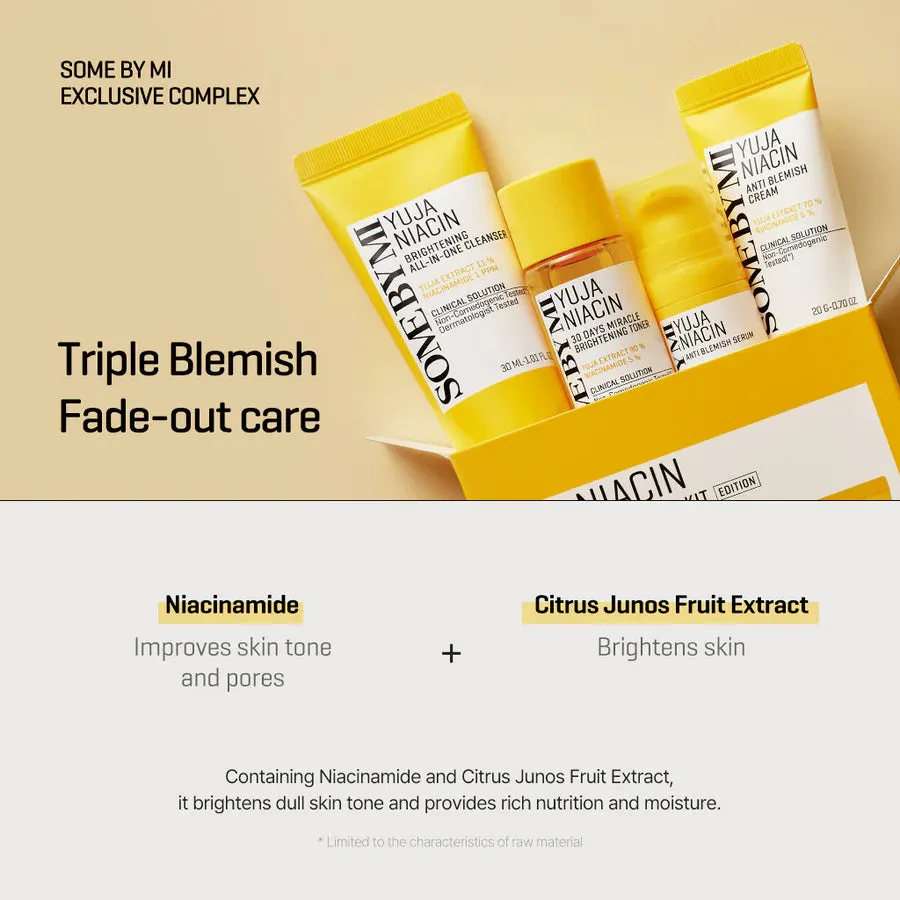 SOME BY MI Yuja Niacin Anti Blemish Starter Kit Edition مجموعة العناية بالبشرة باليوجا حجم السفر من سمباي مي